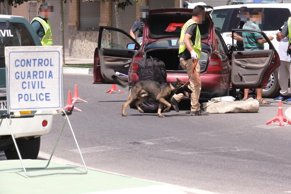 Despliegue de la Guardia Civil en el barrio del Rincón de Redován para poner coto a la venta al menudeo de droga