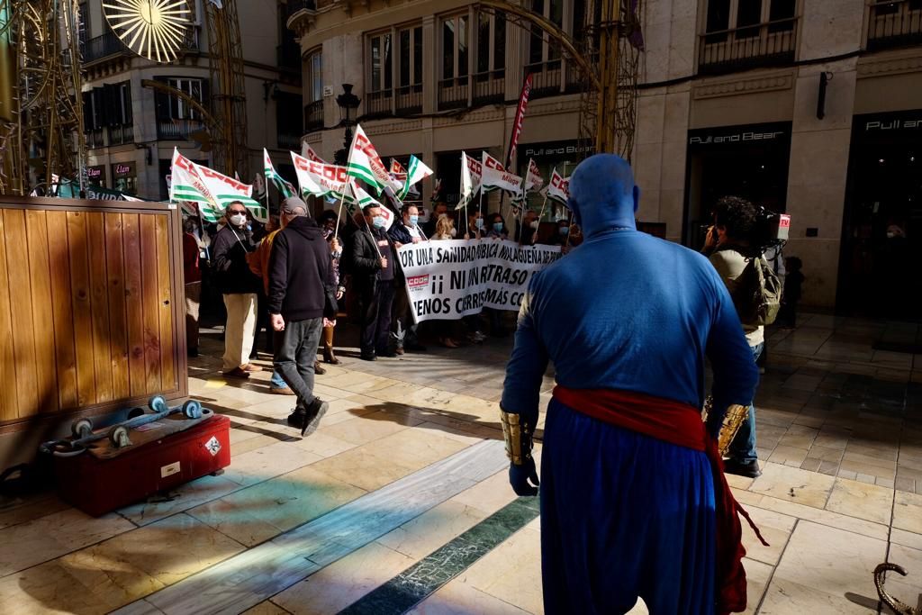 Concentración de Marea Blanca en defensa de la sanidad pública en Málaga