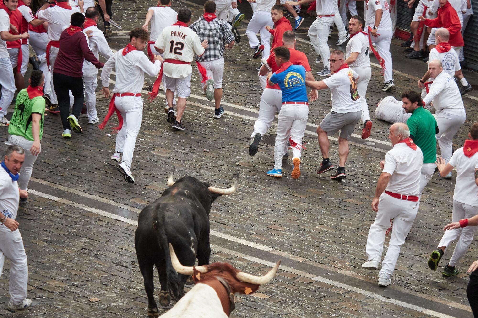 El primer encierro de los Sanfermines 2025, en imágenes.