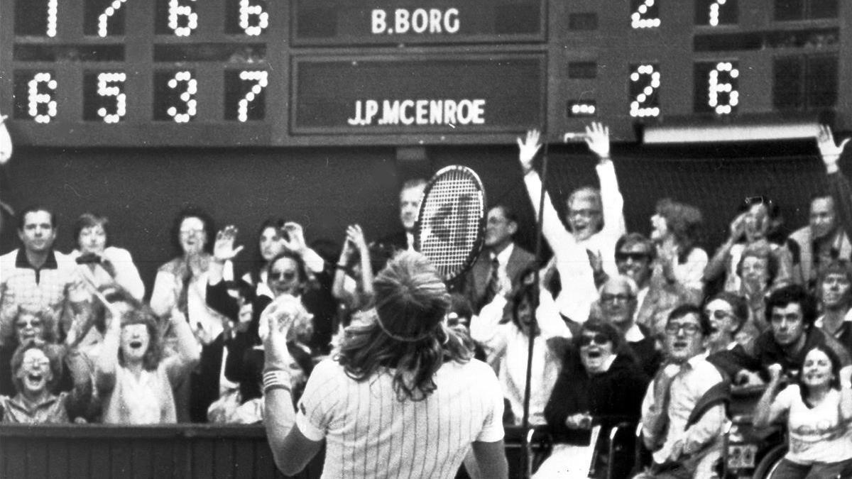 Bjorn Borg, tras ganar la final de Wimbledon del 1980 frente a John McEnroe.