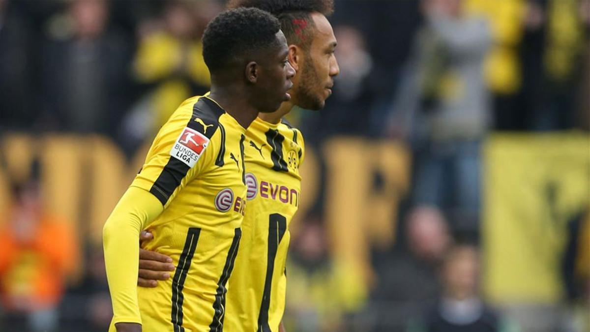 Aubameyang y Dembélé son buenos amigos