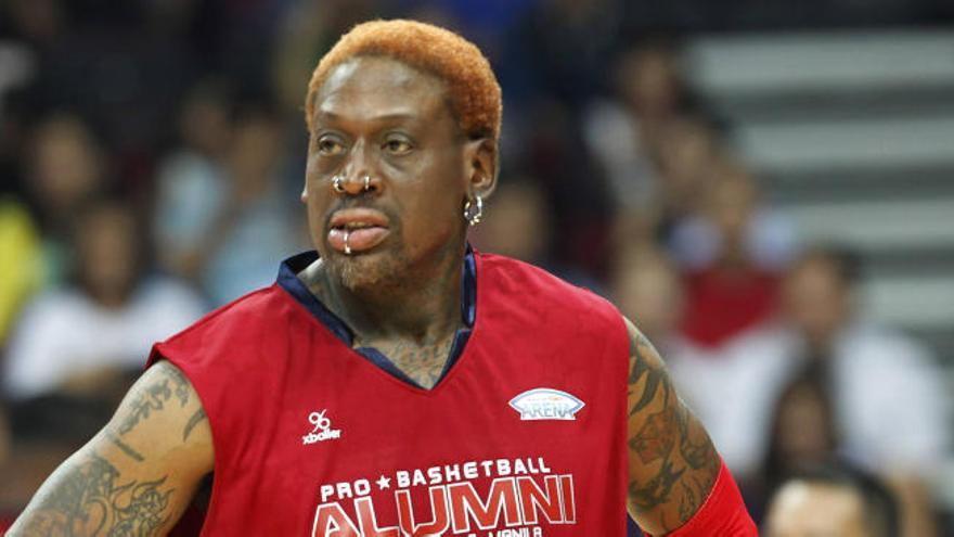 Denis Rodman, durante un partido de exhibición.