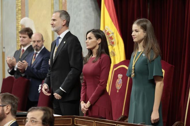 El rey Felipe VI, la reina Letizia y la princesa Leonor en la apertura de la VX Legislatura