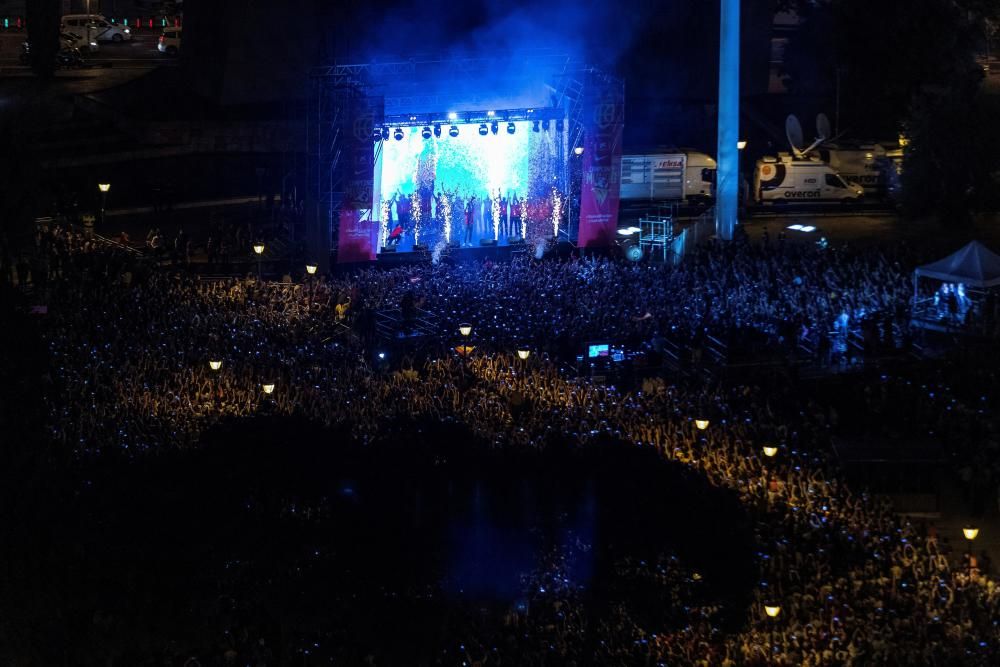 La selección celebra el título mundial en Madrid.