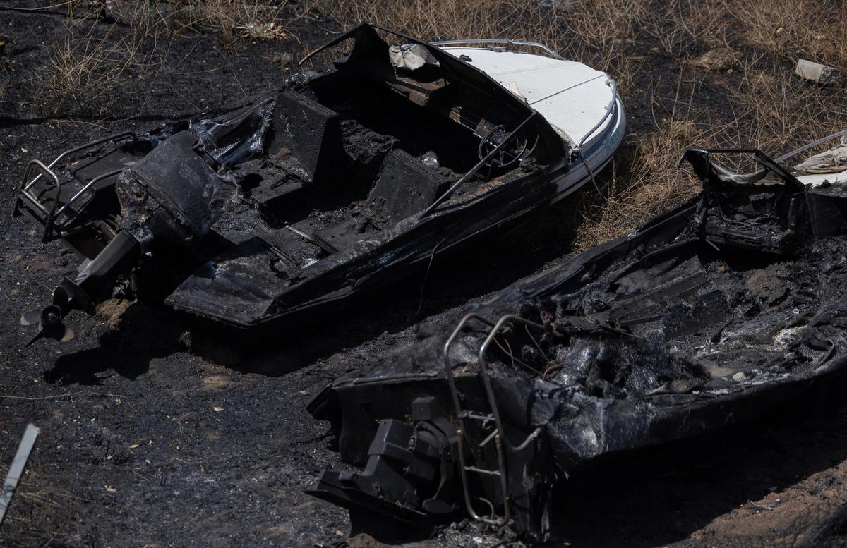 Zonas calcinadas tras el paso del incendio de la Sierra Oeste de Madrid