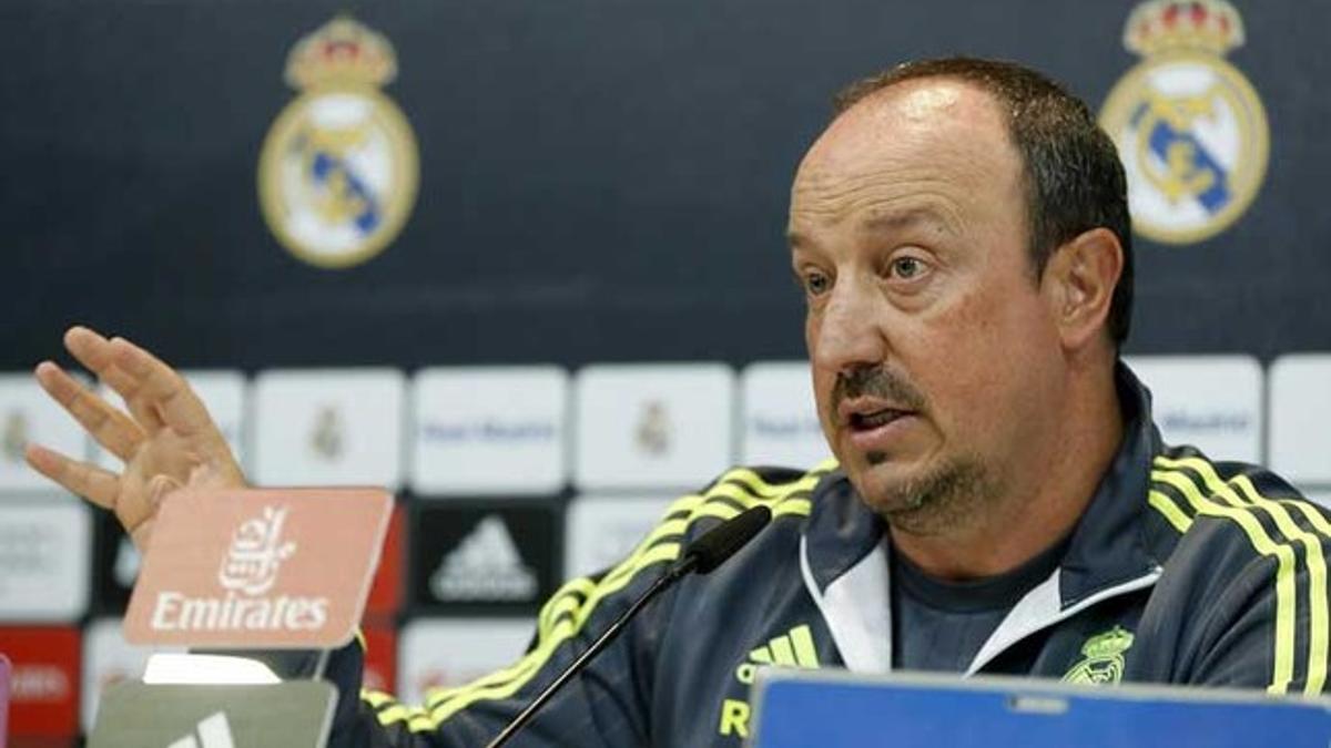 Rafa Benítez, entrenador del Real Madrid, en rueda de prensa