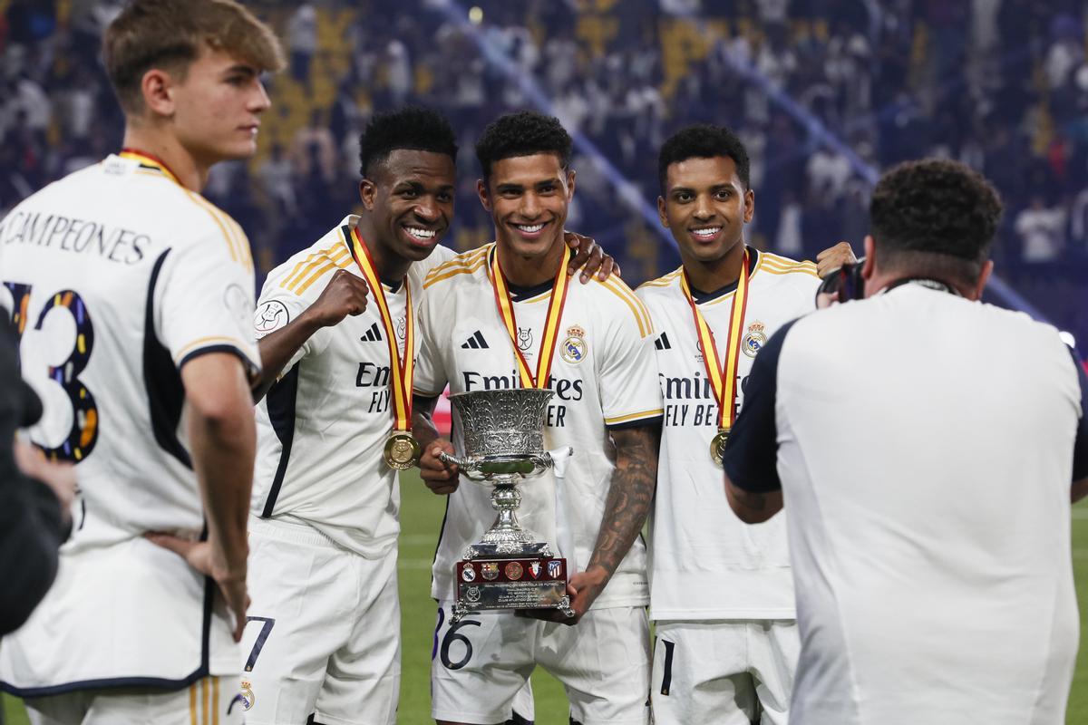 Celebración de la última Supercopa ganada por el Real Madrid, en enero de 2024.