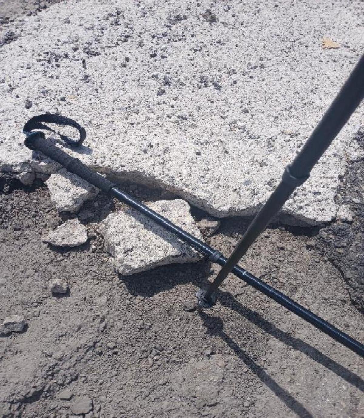 Uno de los baches.