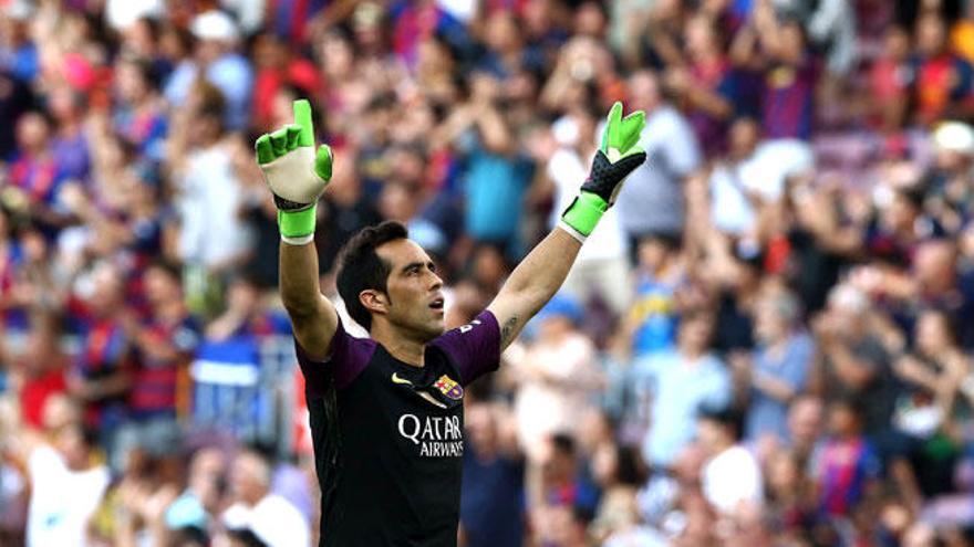 Claudio Bravo, en el que fue su último partido con el Barcelona.