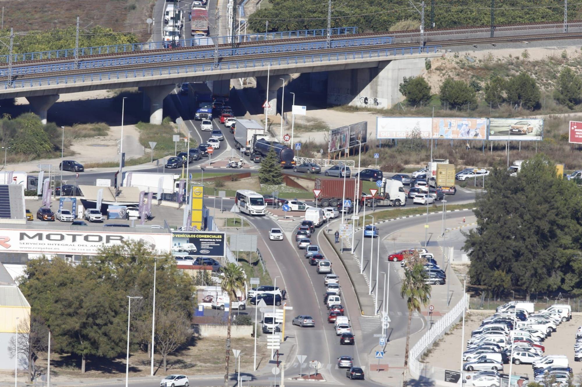 Un accidente en la A7 condensa el tráfico en Xàtiva