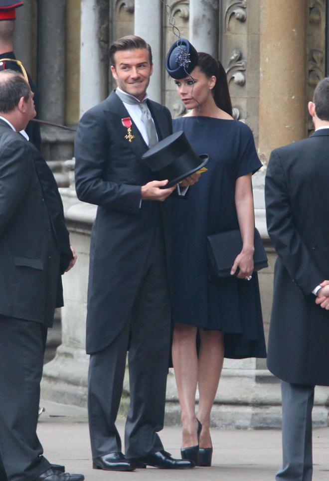 Victoria Bekcham y David Beckham en la boda del príncipe Guillermo y Kate Middleton