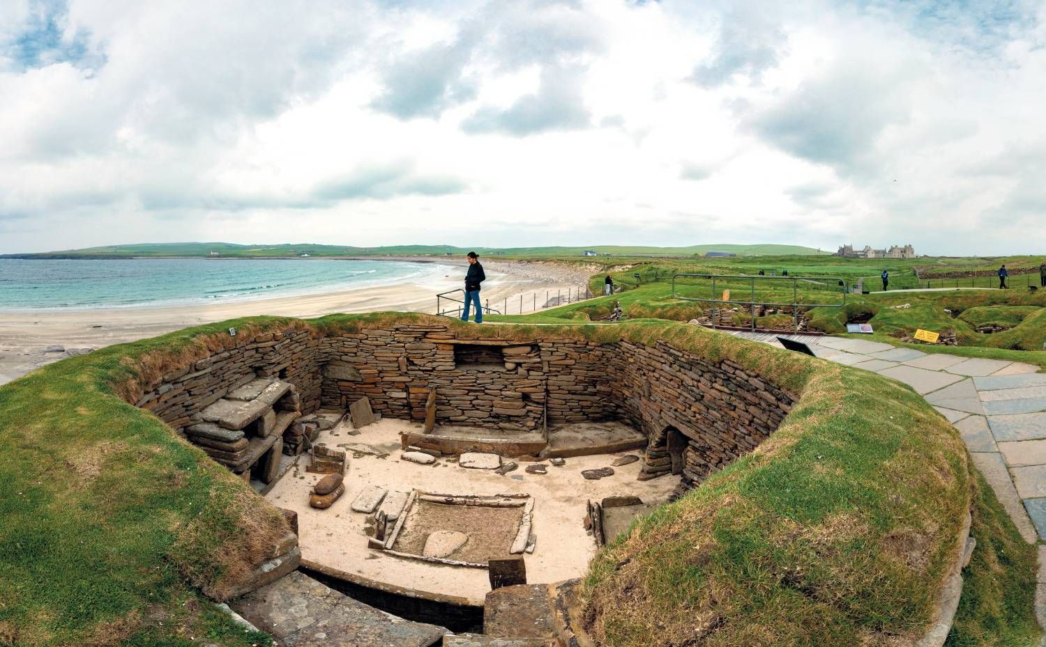 Pueblo prehistórico de Skara Brae en las Orcadas.