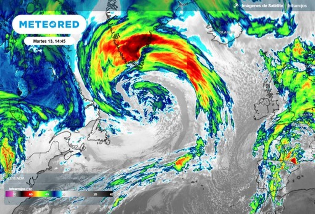 La superborrasca en el sur de Groenlandia que cambiará el tiempo en España.