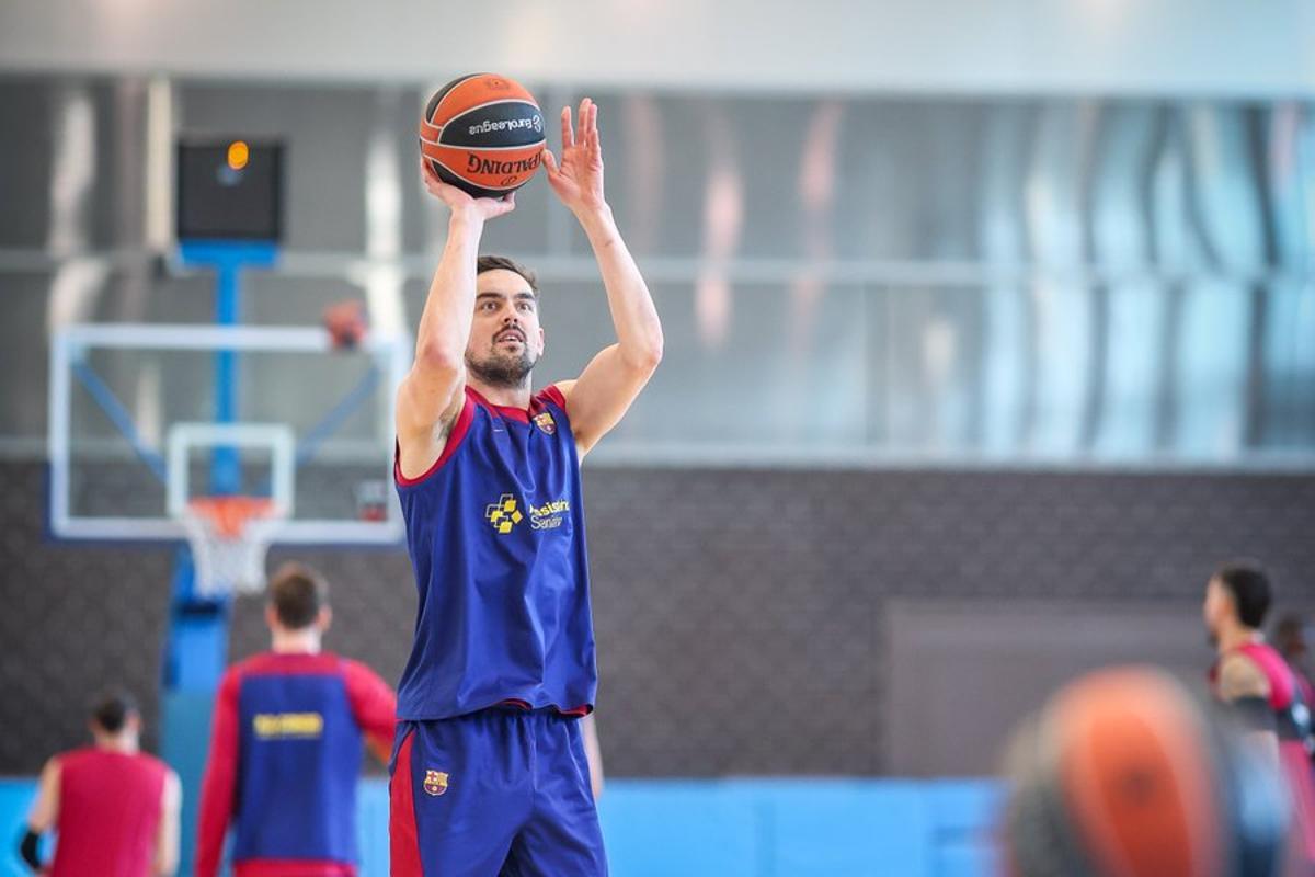 Tomas Satoransky, en el último entrenamiento del Barça.