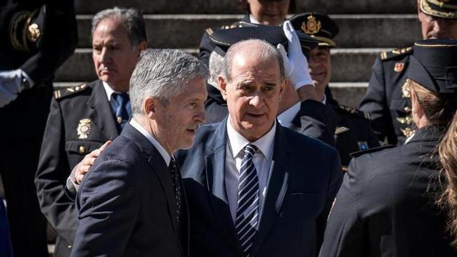 El director general de la Policia, Francisco Pardo, amb el ministre de l’Interior, Fernando Grande Marlaska, en un acte de març passat al Complex Policial de Canillas.