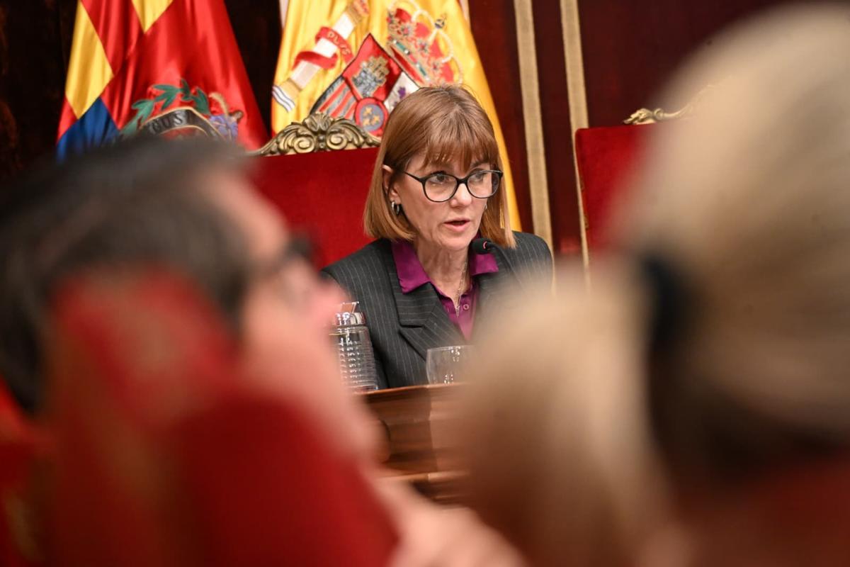 La portavoz de Vox Aurora Rodil, este lunes, en el pleno de febrero.