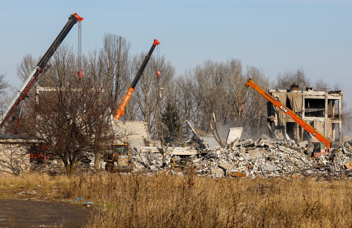 Lugar donde al menos 63 militares rusos han muerto en un ataque de las tropas ucranianas en la ciudad industrial de Makiivka, situada en la provincia oriental de Donetsk