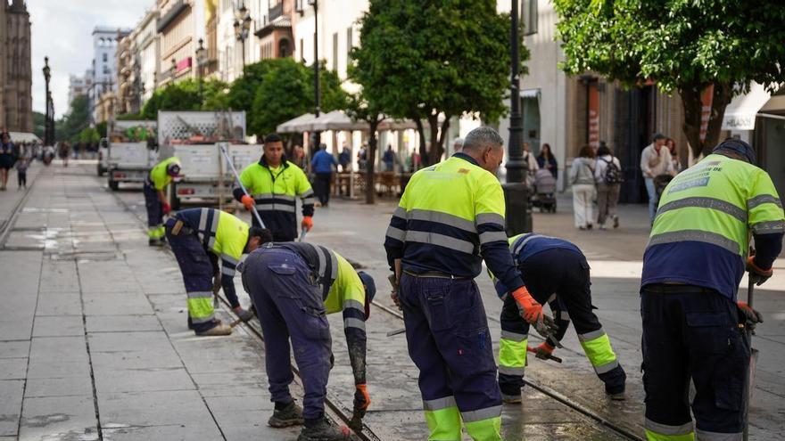 Obras en la avenida de la Constitución de Sevilla: así afectarán desde este lunes al tranvía