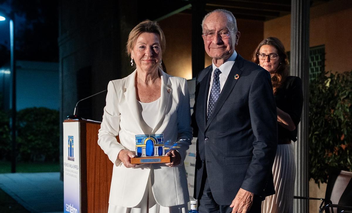 La presidenta de la empresa malagueña Hutesa, Mari Par Hurtado, y el alcalde de Málaga, Francisco de la Torre.
