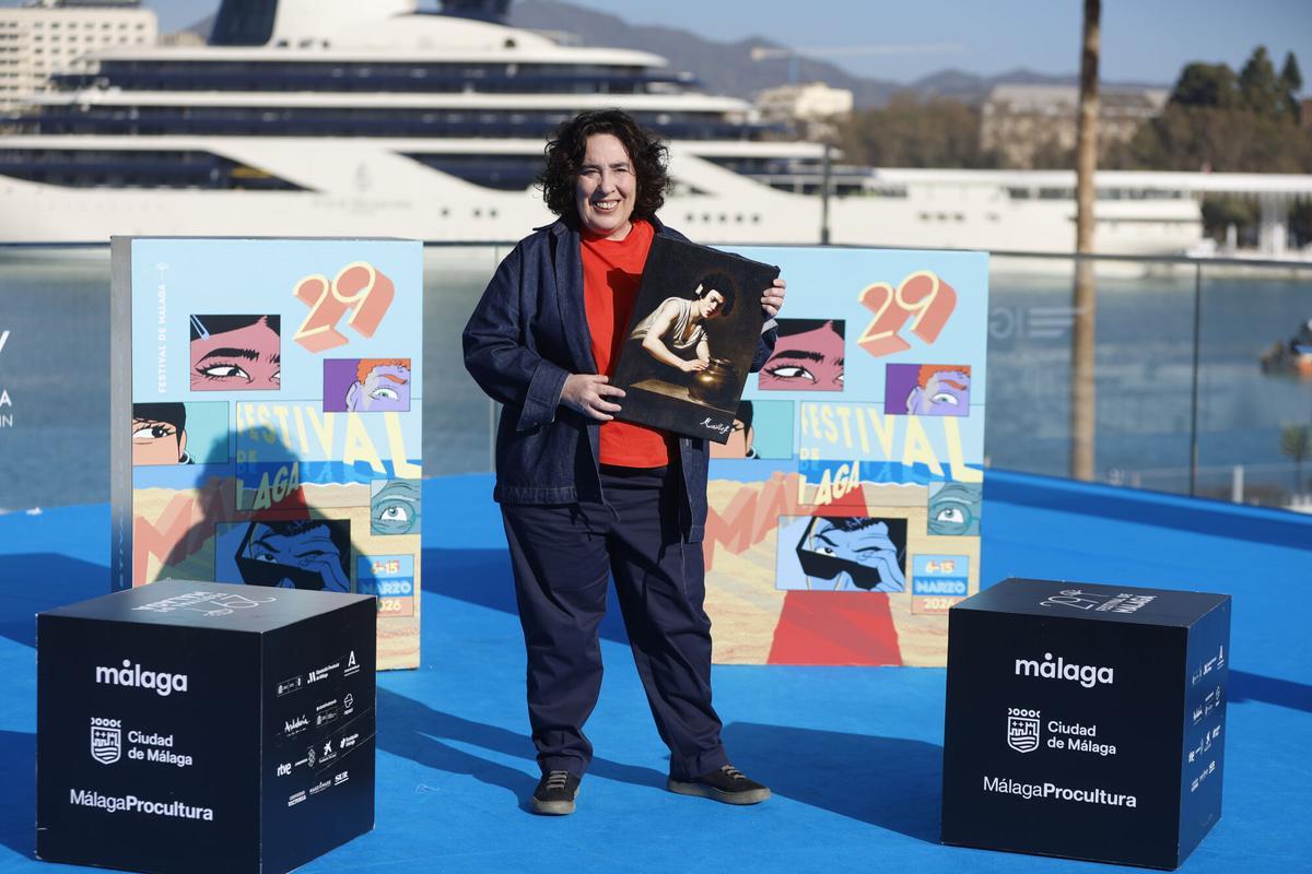 MÁLAGA, 13/03/2026.- La cineasta Arantxa Echevarría durante la presentación de 'Cada día nace un listo' este viernes en el Festival de Cine de Málaga. EFE/ Jorge Zapata