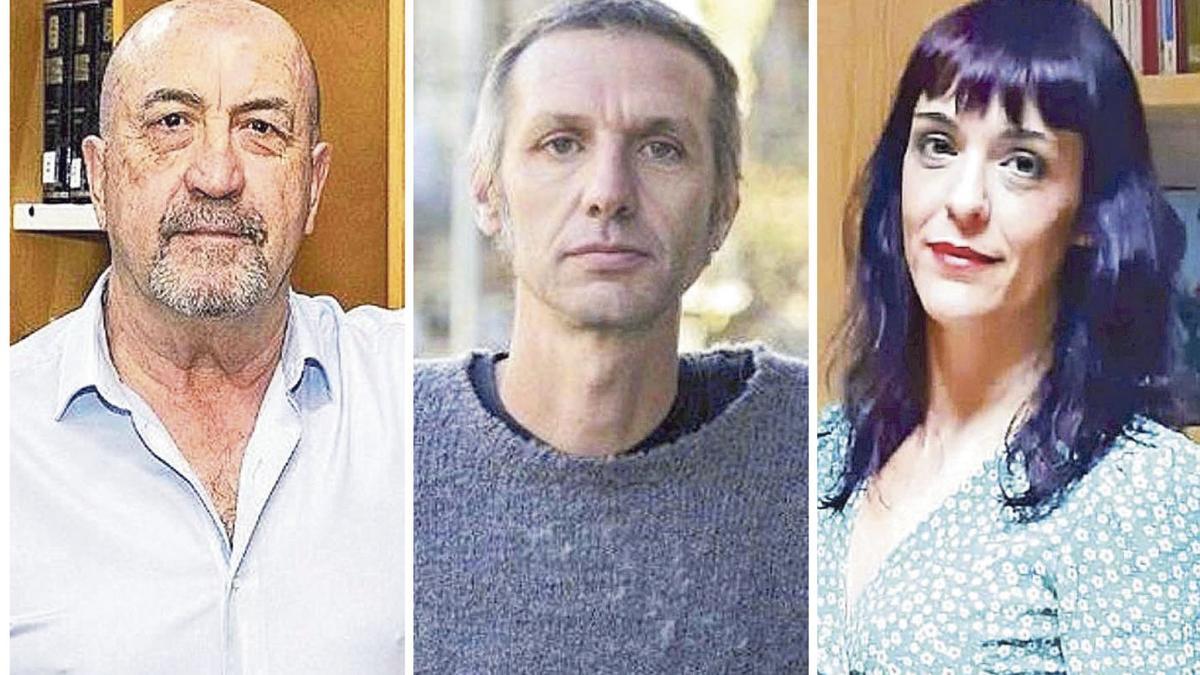 Miguel Sánchez Robles, Diego Sánchez Aguilar y Marta Zafrilla, tres de los autores participantes.