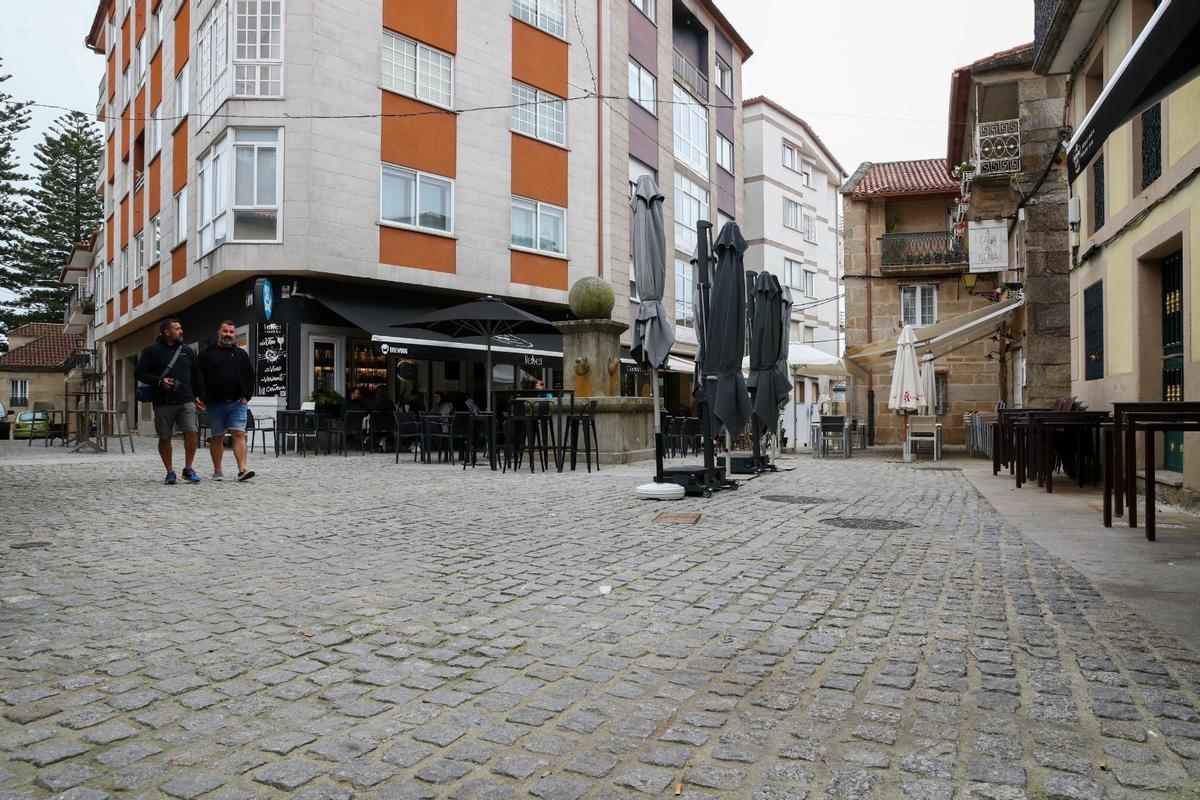 Vista de la plaza de Rodas en Cambados.