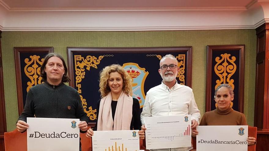 Jorge Bravo, la alcaldesa, Rosa Arrabal, José María Rivas y Cristina Fernández mostraron los informes .