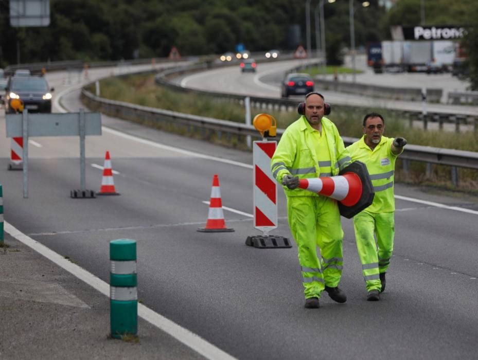 Obras en la autopista "Y" a la altura del Montico