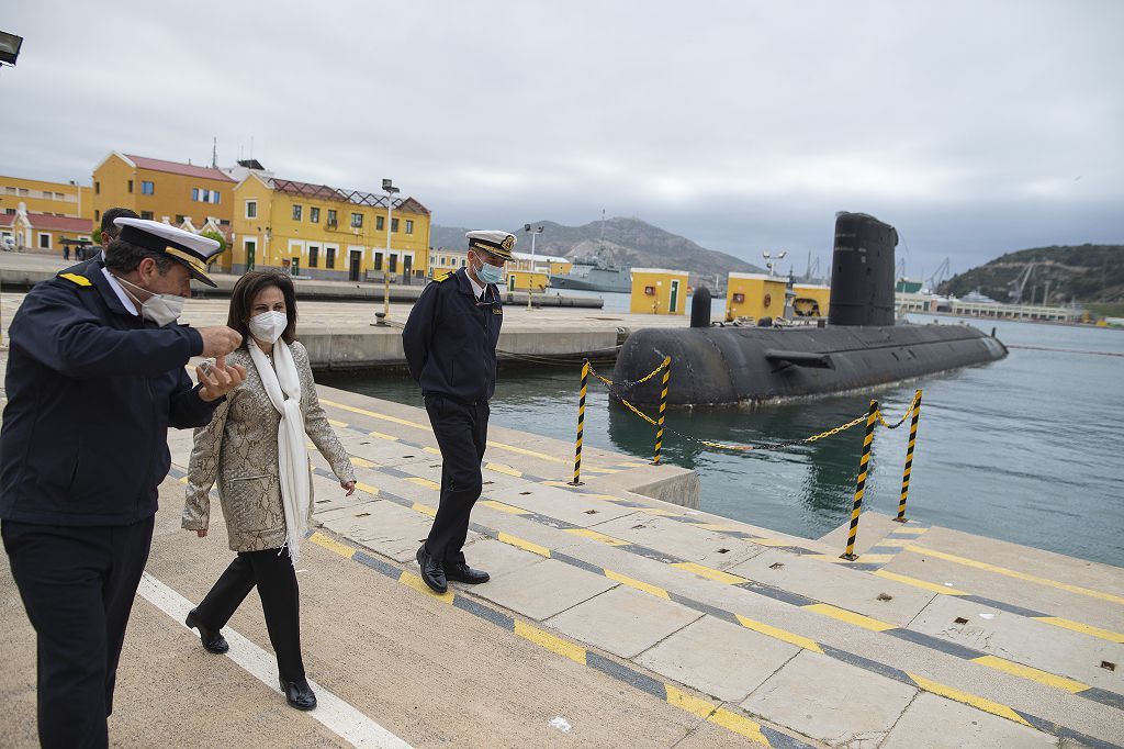 La ministra de Defensa, Margarita Robles, visita la Flotilla de Submarinos de la Armada en Cartagena