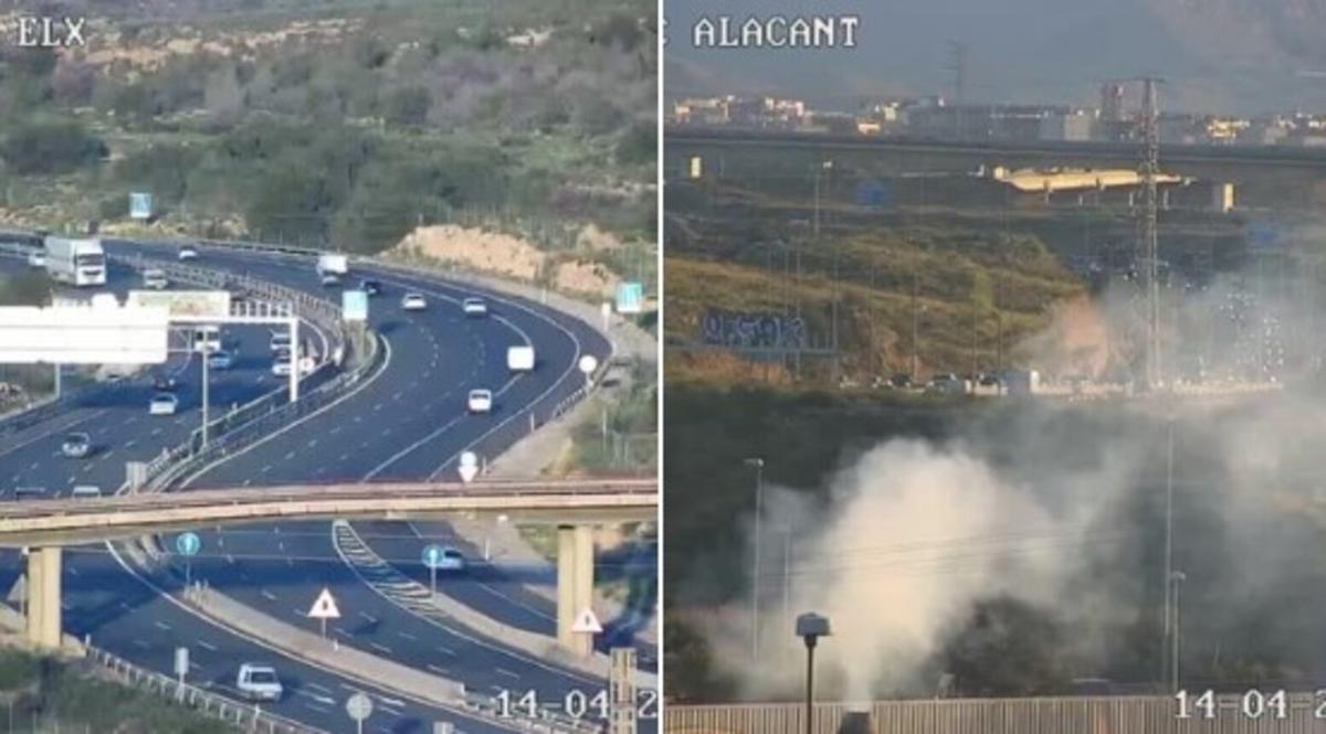Dos de los accidentes registrados esta mañana en Elche y Alicante.