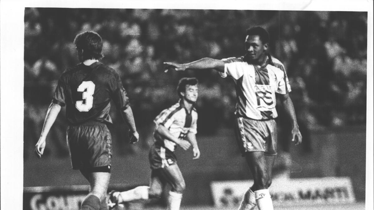 Coquito Rodríguez en un partit amb el Palamós