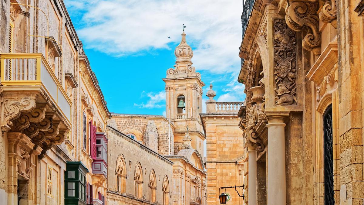 Torre del Palazzo Santa Sofia en Mdina, antigua capital de Malta