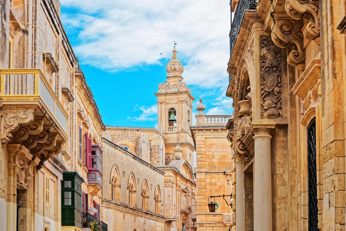 Torre del Palazzo Santa Sofia en Mdina, antigua capital de Malta