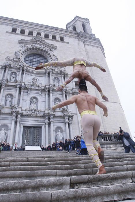 Rècord mundial de pujar esglaons cap a cap a Girona