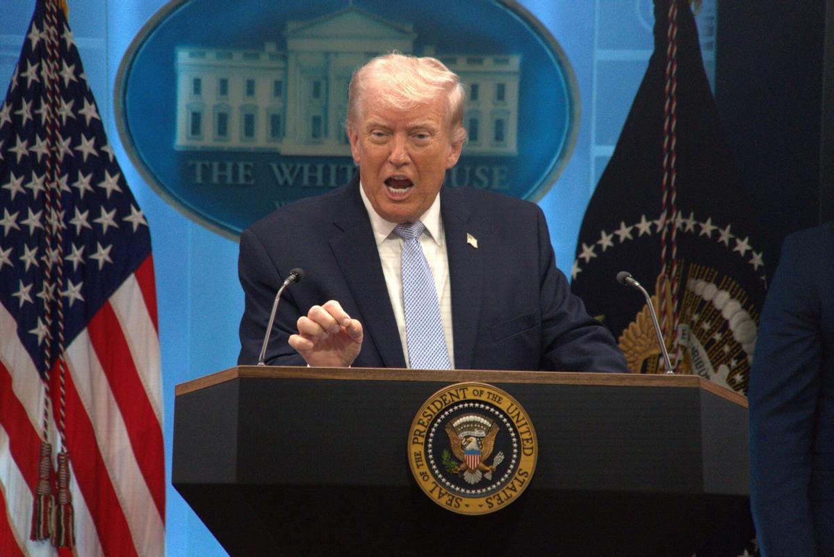 Trump durant una conferència de premsa