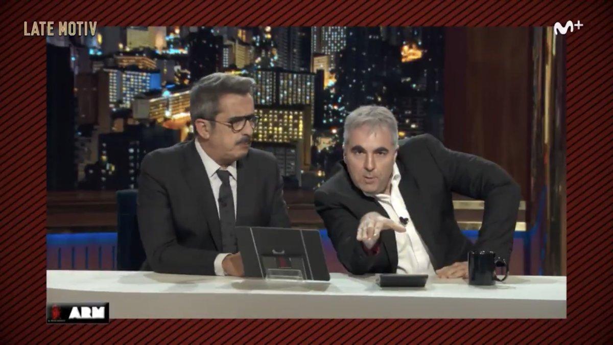 Andreu Buenafuente y Raúl Pérez caracterizado de Antonio García Ferreras en 'Late Motiv'