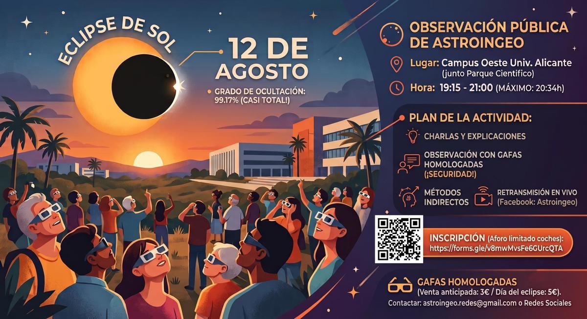 El cartel anunciador de la observación organizada por Astroingeo.