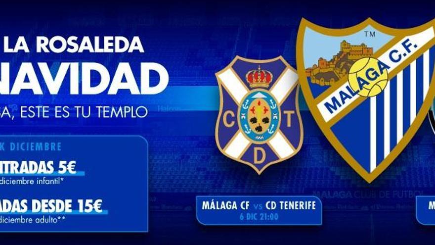 El Málaga oferta dos entradas por 15 euros