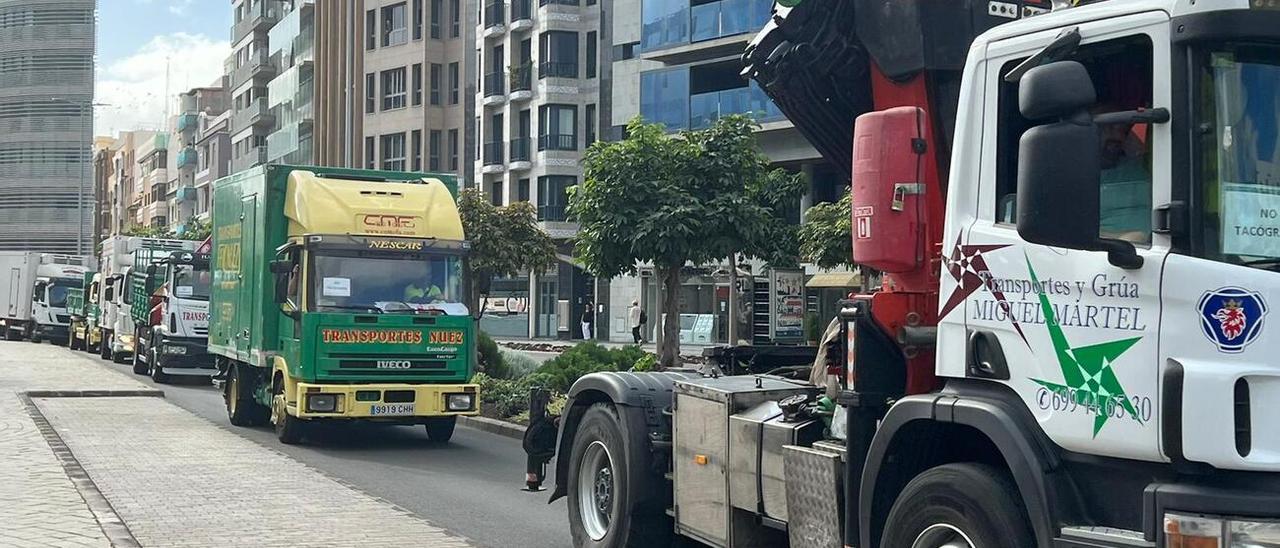 Caravana de transportistas en La Palmas de Gran Canaria