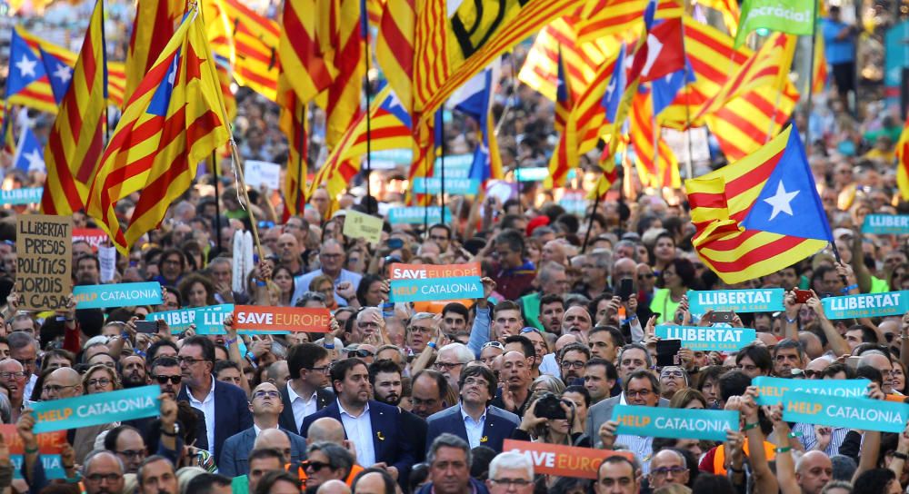 Manifestación en Barcelona en contra del artículo 155