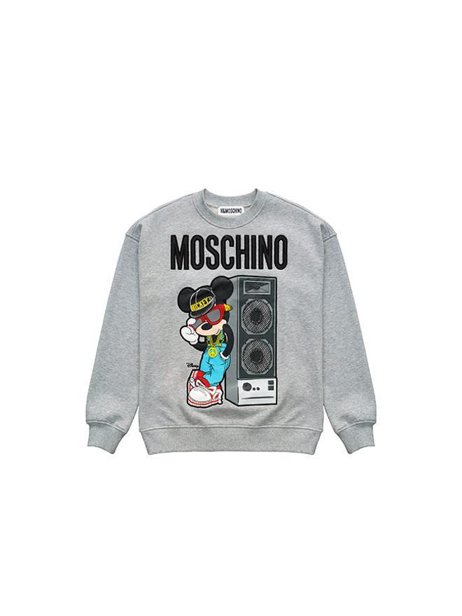 Todas las imágenes de la colección de Moschino x H&amp;M: sudadera gris Mickey mouse