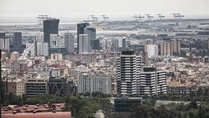 Vista desde LHospitalet del área metropolitana de Barcelona.