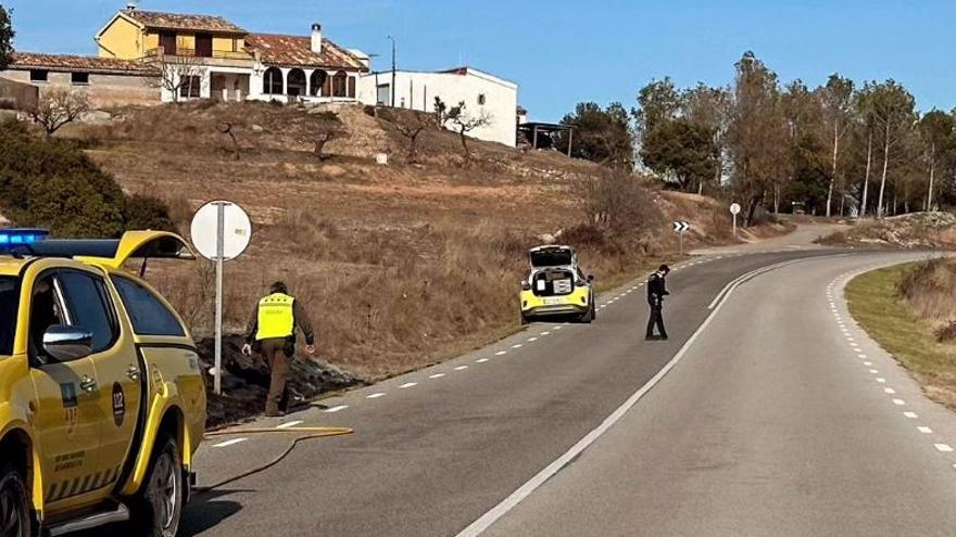 Ensurt per un foc de vegetació a Can Maçana, a Sant Salvador de Guardiola