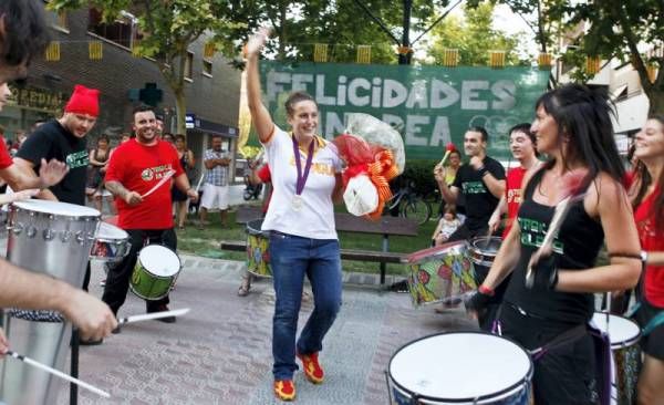 Recibimiento a Andrea Blas a su llegada