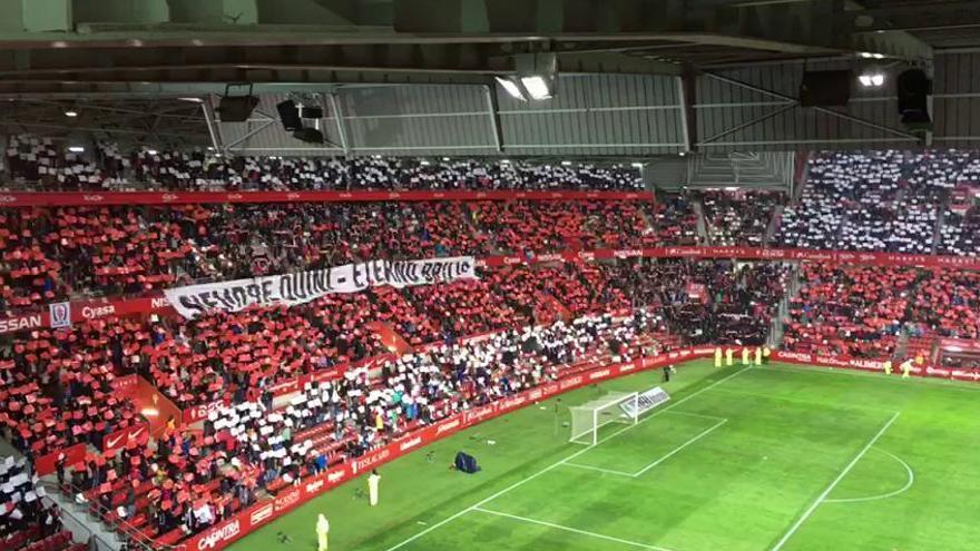 La afición del Sporting prepara un mosaico en El Molinón para el