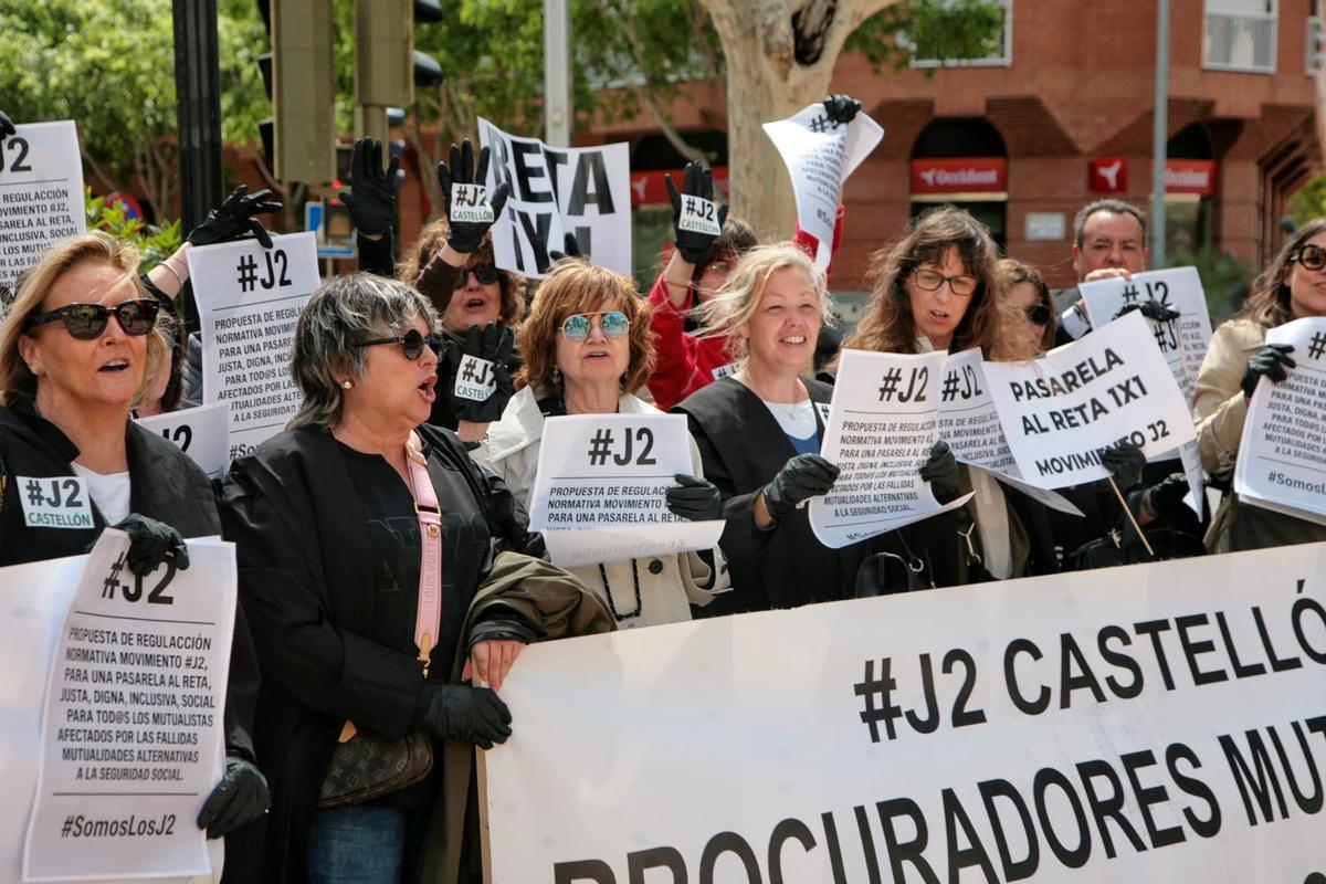 Imagen de la protesta convocada este miércoles en Castellón.