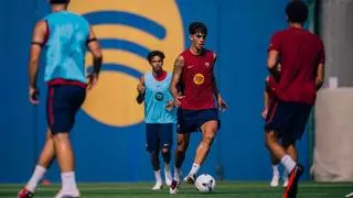 La calidad de Marc Bernal brilla en el partidillo del Barça