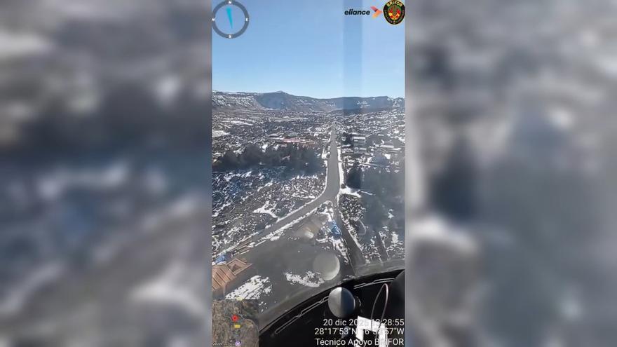 El Teide nevado visto desde el cielo