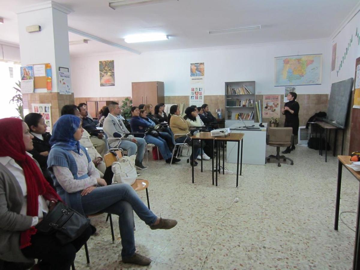 Adoración Muñoz, durante una formación en el centro María Rivier.