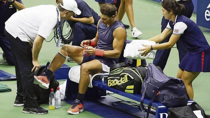 Nadal, el día de su abandono del Open de Estados Unidos. // Efe